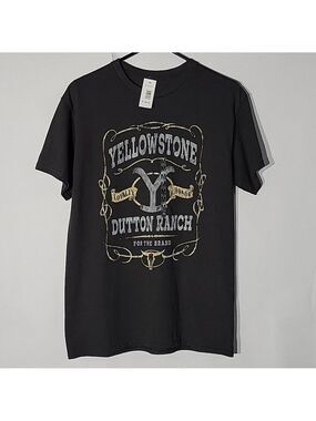 NWT Black Weathered Yellowstone Dutton Ranch T-Shirt, Size Medium
